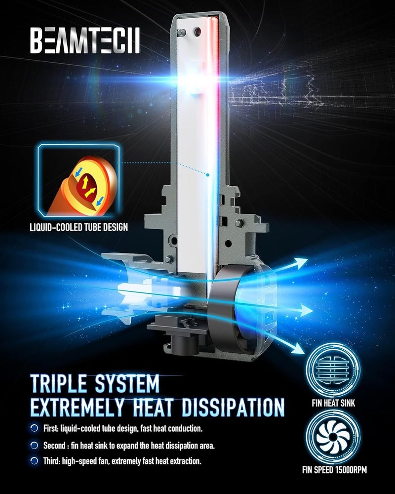 BEAMTECH H11 Bulbs, H8 H9 Fog Light Bulb, G-XPower Chips 500% Brighter 6500K Xenon White Plug and Play, Pack of 2 - Image 5